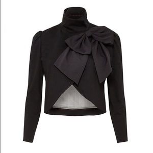 alice + olivia Addison Bow Collar Jacket